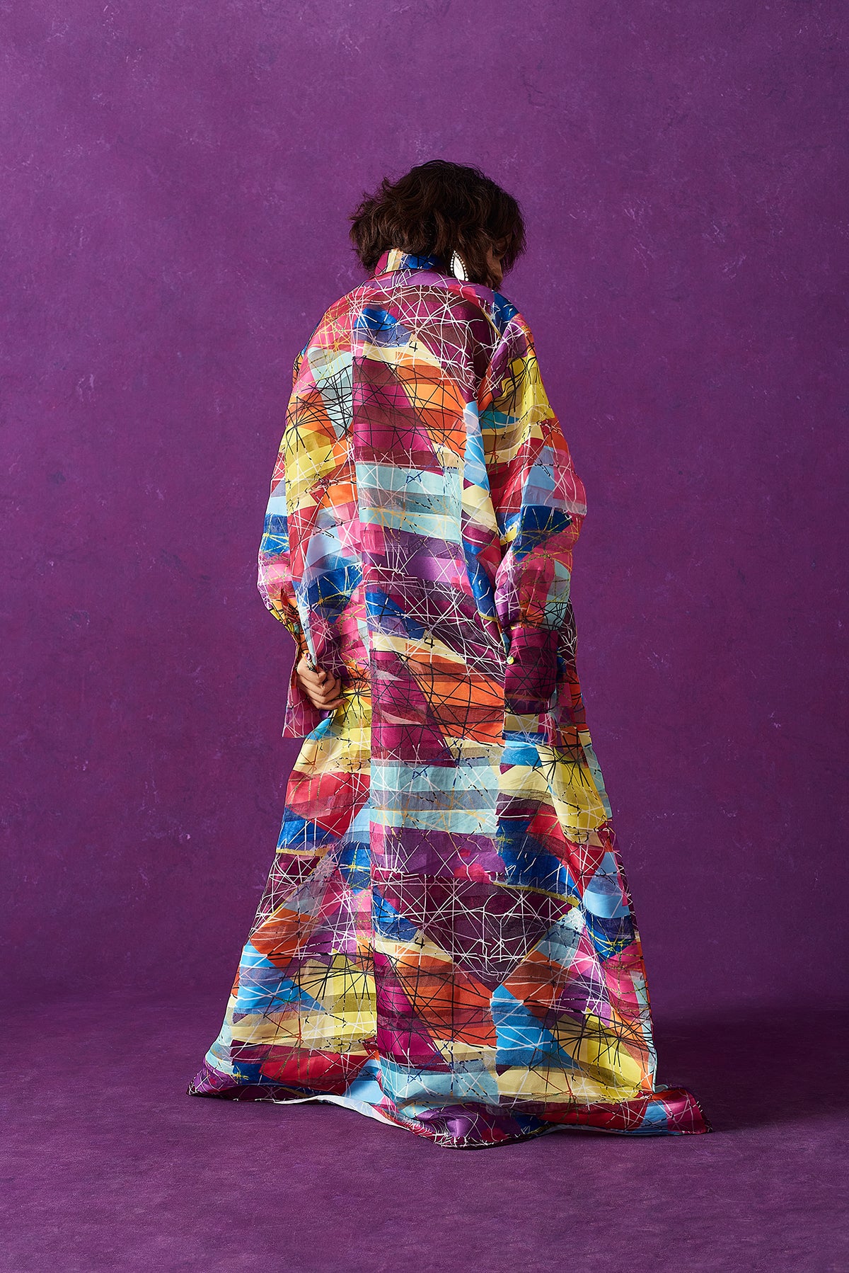 Amira Technical Organza Oversized Long Sleeve Shirt Dress - Image 4