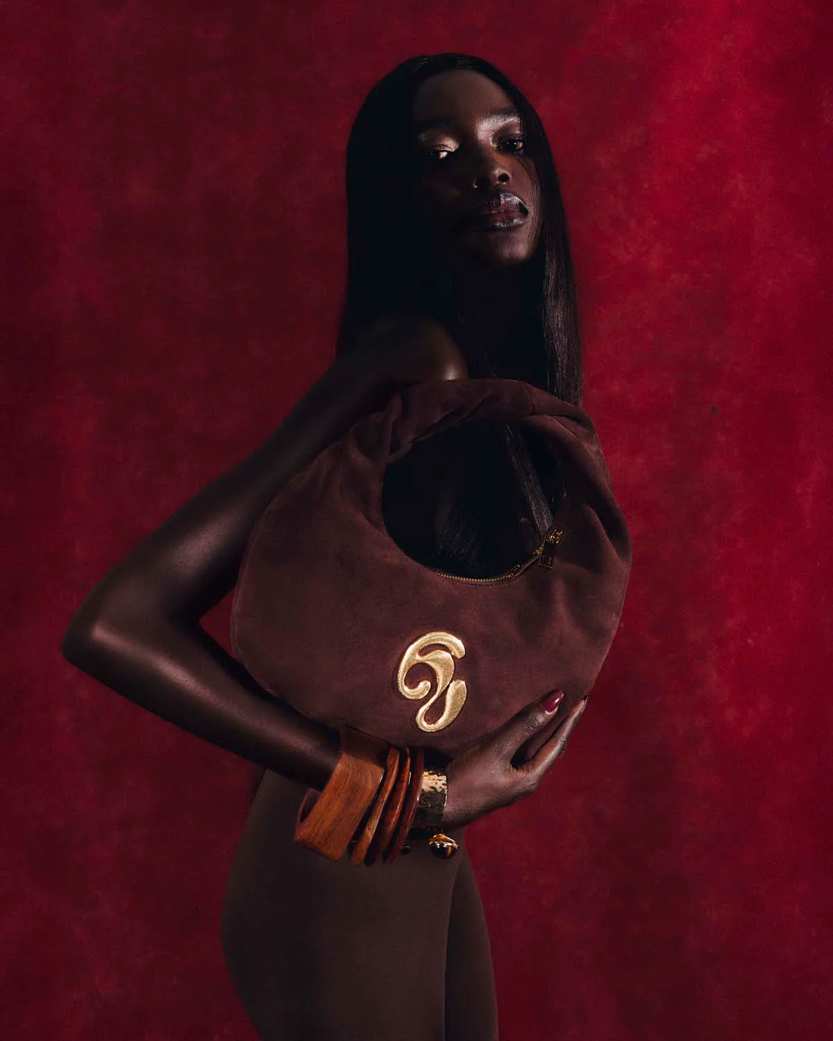 Little London Suede Mini Handbag - Chocolate Brown - Image 9