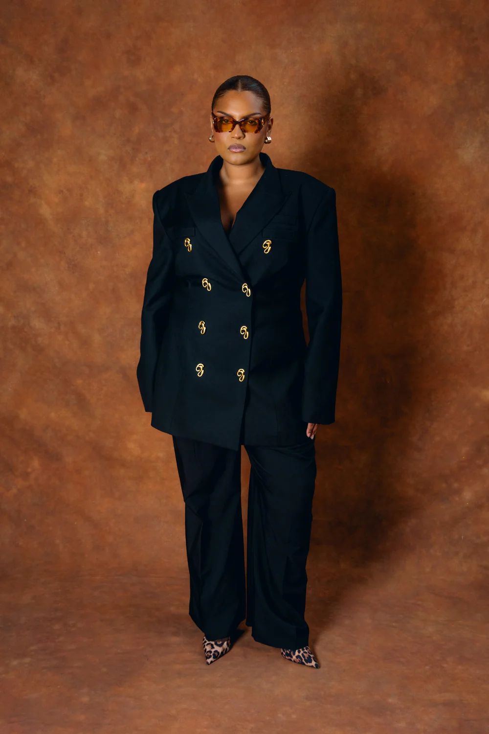 Odessa Structured Double-Breasted Jacket - Black - Image 6
