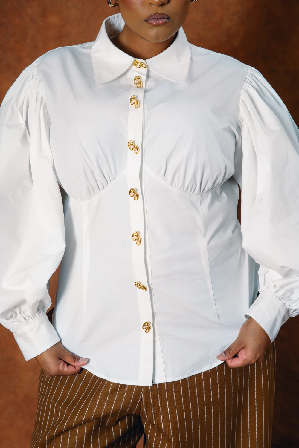 Sloane Sculpted Cotton Shirt - White - Image 6