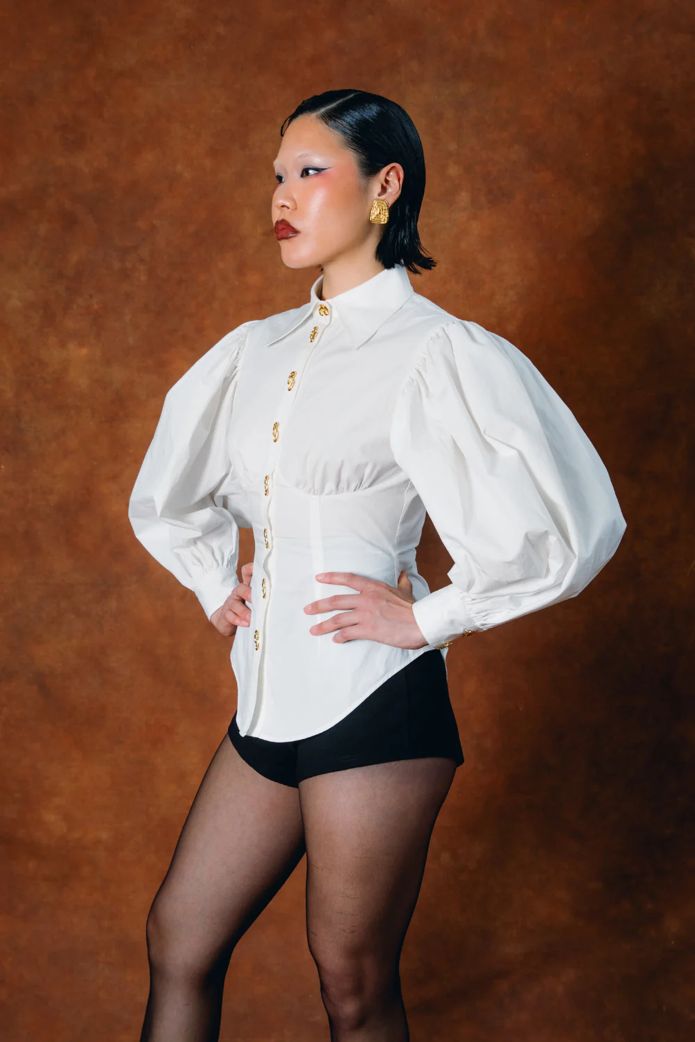 Sloane Sculpted Cotton Shirt - White - Image 7